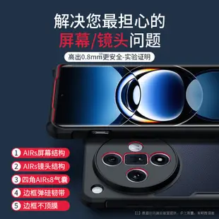 訊迪Oppo Find X7/X7 Ultra安全氣囊手機殼防指紋後蓋防震磁性外殼套裝手機保護套