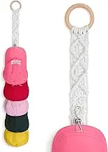 Organize in Style: Hat Rack for Wall or Door Displays 5 Baseball Caps - Hand Woven Macrame Hat Hanger - Hanging Hat Holder - Boho Hat Organizer - Vertical Hat Storage - Organizador de Gorras