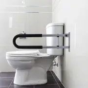 Foldable Hinged Bathroom Safety Steel Rail Grab Bar Support Drop Down w/ Foam