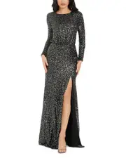 Dress the Population Mischa Sequin Long Sleeve Mermaid Gown