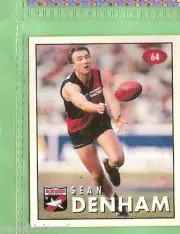 1996 AFL SELECT STICKER #64 SEAN DENHAM, ESSENDON BOMBERS