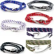 [Fashionsupermarket] 5-10pcs Nylon Rope Wrap Military Camouflage Nautical Fishook Bracelet, DIY Bracelet,Anklet,Necklace,32 Inch