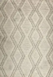 Anika Silver Grey Diamond Trellis Wool Rug