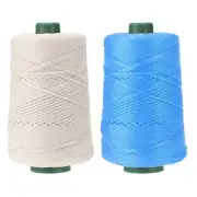 2 Pcs Polyester Macrame Cord, 3mm x 219 Yards Macrame Cords - (Beige/Light Blue)