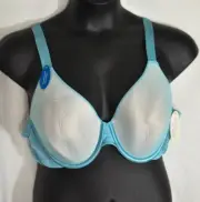 women's boutique light blue full figure bra size 42C lightly lined underwire
