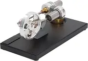 Hot Air Stirling Engine, Miniature Power Generator Aluminium Stirling Engine Model Steam Power Lab Teaching Tool, Solid Metal Construction Sterling Engine for Home