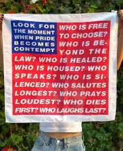 Barbara Kruger X Artists Band Together Untitled (Flag) Bandana