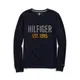 美國百分百【Tommy Hilfiger】T恤 TH 純棉 長袖 T-shirt 厚版 logo 深藍 XS號 F618