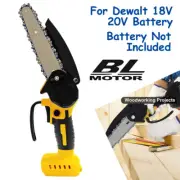 6" Mini Brushless Cordless Chainsaw Electric One-Hand Saw Wood Cutter for Dewalt