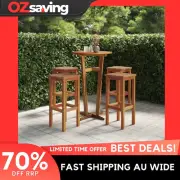 wooden bar stools outdoor seating solid acacia 30.5cm brown 4 pcs 5989