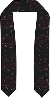 [SKKNT] Gothic Rose Print Graduation Shawl Stole For Academic Commencements Honor Sash Congratulations Gift
