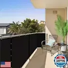 ShadeMart 3' x 10' Balcony Privacy Screen Fence Black Deck Privacy Screen Apa