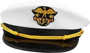 Navy Cap Hats Sailor Hat Captain Sailing Hat Custom Captain Hat Fishing Captain Hat Boat Captain Costume Captain Sailor Costume Top Sailor Captain Hat Groom Hat White Polyester TEMPNAP