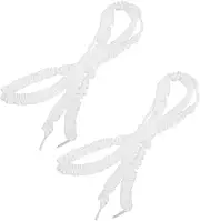 [CATIEBYE] 2 Pairs Fungus Lace Shoelaces Women Elastic Laces Wide Replacement Laces Shoe Laces Cute Shoe Laces Casual Replacement Laces Replacement Shoelaces Polyester White