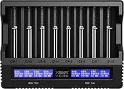 XTAR New VC8S 8 Bays Universal18650 Rechargeable Battery Charger,Test Real Capacity of 8PCS Batteries,Fast Charge 14500 20700 21700 26650 AA AAA 1.2V Ni-MH Ni-Cd (VC8S KT)
