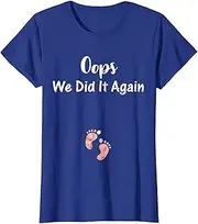 [X.Style] Oops Pregnancy Announcement-Shirt I We Did It Again Pregnant ds973 ds2113 T-Shirt Black
