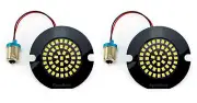 LED Insert Turn Signal Light for Harley Davidson Pancake Housing Pair Amber 1157