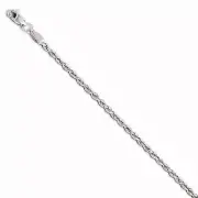 14k White Gold 2mm Diamond Cut Rope Chain Design Ankle Bracelet 3.9 Grams Anklet