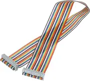 uxcell 1 Pcs 30 Pin Flat Rainbow Ribbon Cable FC/FC Female Connector 1.64FT 2.54mm Pitch Breadboard Jumper Wires for Electronic Projects
