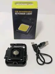 COB LED Keychain Flashlight Rechargeable Magnet Bottle Opener Mini Work Light