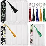 23pcs Resin Bookmark Mold with Tassels Set, 3 Styles Silicone Bookmark Molds 5 Colors Decorative Tassels Hanging Ornaments DIY Rectangle Bookmark Mold for Epoxy Resin Casting