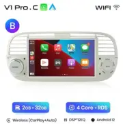 Radio for Fiat 500 7 " 07/15 wi-F Android GPS Bluetooth Navigator Carplay