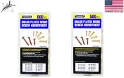 1000 Brass Plated Wood Screw Assortment Phillips #4 #5 #6 #8 Screws 1/2" to 1" L