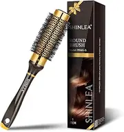 SHINLEA Small Round Hair Brush for Short Hair, Aluminum Roller Brush for Blow Drying Bangs, Salon Hairbrushes for Women Curly and Straight Hair - 1.3 Inch Barrel, 1.9 Inch with Bristles