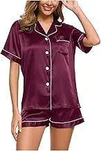 Pajama Womens Pajamas Matching Set Short Sleeve T Shirt and Pants Holiday Pajama 3X Pajamas for Women Set