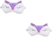 minkissy 1pc Plush Fox Pattern Sleeping Eye Mask Light Blocking Blindfold for Relaxation Travel Shift Comfortable Eye Cover for Deep Sleep present for Friends Family