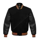 Men Baseball Varsity Jacket Bomber Letterman Outdoor Jacket Wool & Real Leather
