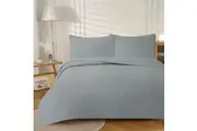 Morris Dark Grey Ultrasonic Embossed Lightly Quilted Reversible Coverlet Set King