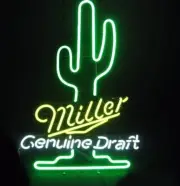 US STOCK Miller Lite Beer Genuine Draft Cactus 20"x16" Neon Sign Lamp Light Bar