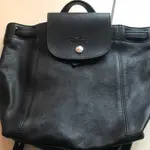 LONGCHAMP 小羊皮系列LE PLIAGE LEDER後背包-小/黑色(L1306737001 NOIR)全新