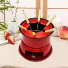 Cast Iron Fondue Pot Set Sturdy Portable for Outside Birthday Party Sauce