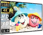 Projector Screen 100 inch Video Projection Screen 16:9 HD Foldable Anti-Crease Portable Projector Movies Screen for Home Theater Gaming Office Presentation Double Sided Projection
