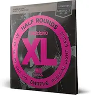 [D'Addario] XL Half Rounds Bass Guitar Strings - ENR71-6 - 6 String - Long Scale - Regular Light, 30-130