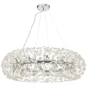 Lerida Chrome 24 Light Pendants Crystal Chandelier Lights Telbix Lighting