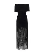 Khaite Jacinta Off-Shoulder Ruched Dress Black