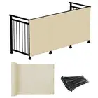 3ft Privacy Balcony Screen Beige Fence Screen Patio Deck Fabric Shade Net Cover