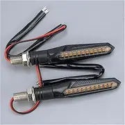 Turn Signal Indicator 1 Pair 12V Universal Motorbike Front Left Rear Right LED Turn Signal Sequential Flowing Water Indicator Blinker Amber Light