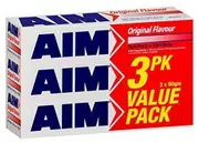 Aim 90G Pk3 Toothpaste Original Flavour Value Pack