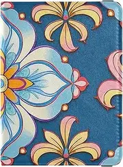 [Amooorous] Fashion Bohemian Style Lilies Lirio Leather decorative Passport Card Holder Cover Combo Wallet Combo Passport Holder Ultra Slim, fashion Bohemian style lilies Lirio, 1 size