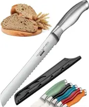 Orblue Serrated Bread Knife with Upgraded Stainless Steel Razor Sharp Wavy Edge