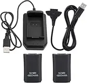 Rechargeable Battery Pack of 4800mah Replacement Battery Pack Controller Charging Package Backup Battery for Xbox 360 Charging During Games with a USB Cable and Charging Base