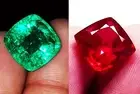 Loose Natural Red Ruby & Green Emerald Gemstone Certified 8 to 10 Ct LM95