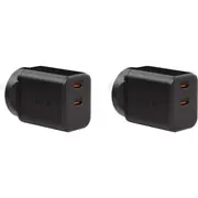 2x EFM Eco 40W Dual Port Mobile Phone Wall Charger Socket Power Adapter Black