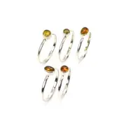 WHOLESALE 5PC 925 SOLID STERLING SILVER YELLOW TOURMALINE RING LOT d549