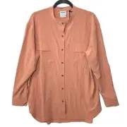 Prana Button Up Railay Tunic Top Long Sleeve Pink Cloud Blush Women's Large NWT