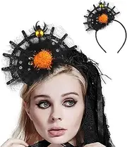 [Generic] Spider Web Headband - Festival Headpiece with Spider Hair Hoop - Lightweight Spider Headpiece Comfortable for Cosplay Prom Party Halloween Party